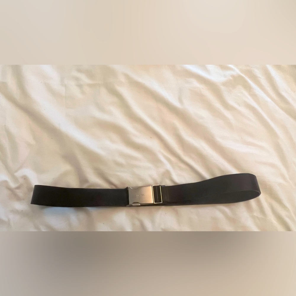 Adjustable Unisex PRADA black Leather belt